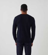 Seito" navy round neck sweater