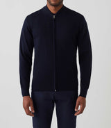 Sesto" zipped vest with navy teddy neck