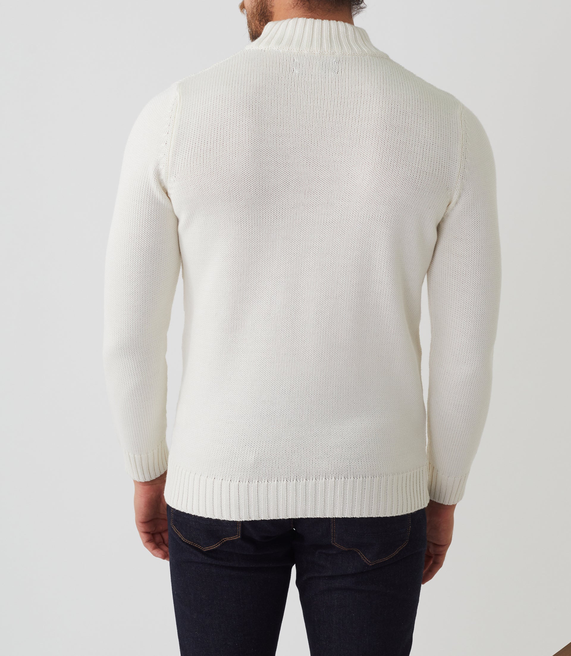 Simeo" ecru high neck sweater