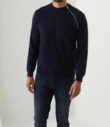 Navy round neck sweater "Solaire