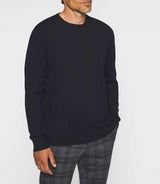 Pull col rond en laine marine BALDO - IZAC