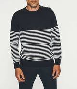 Navy wool striped sweater BARTOLO