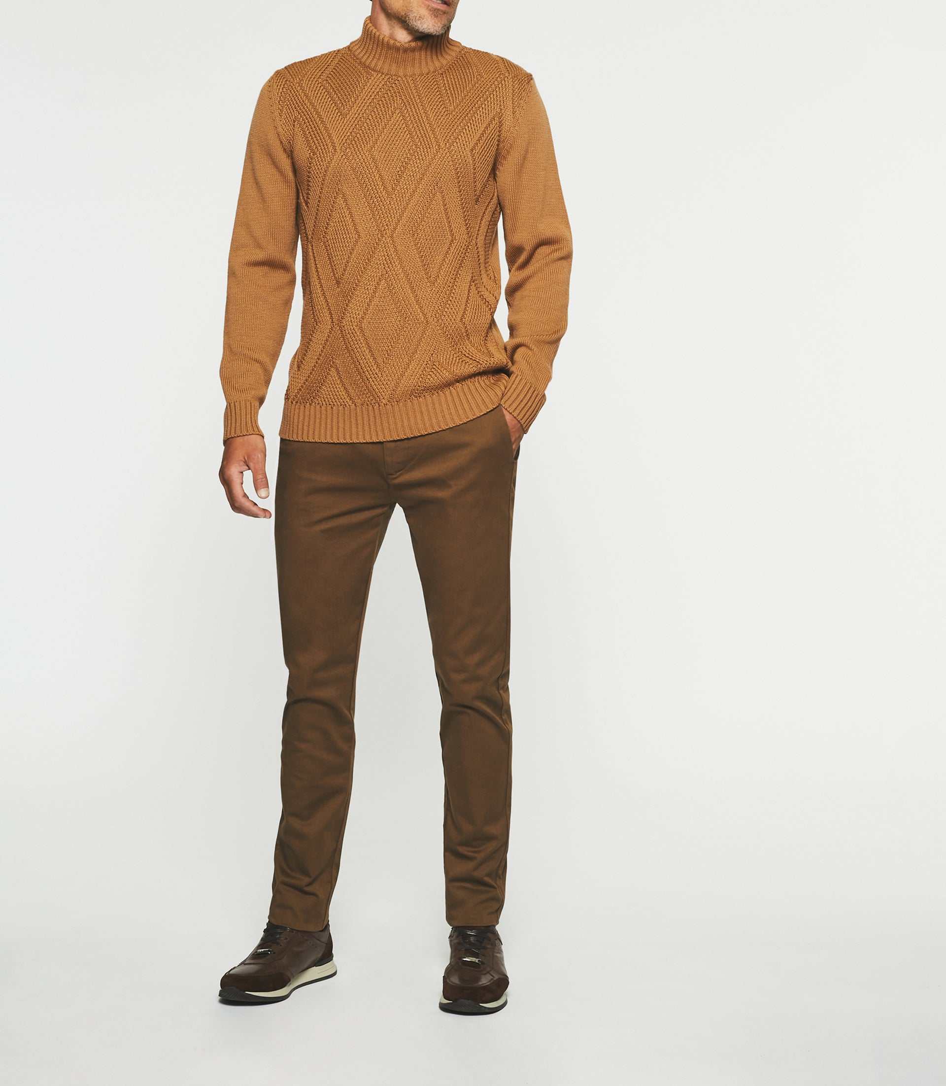 Camel high neck sweater BELLINO