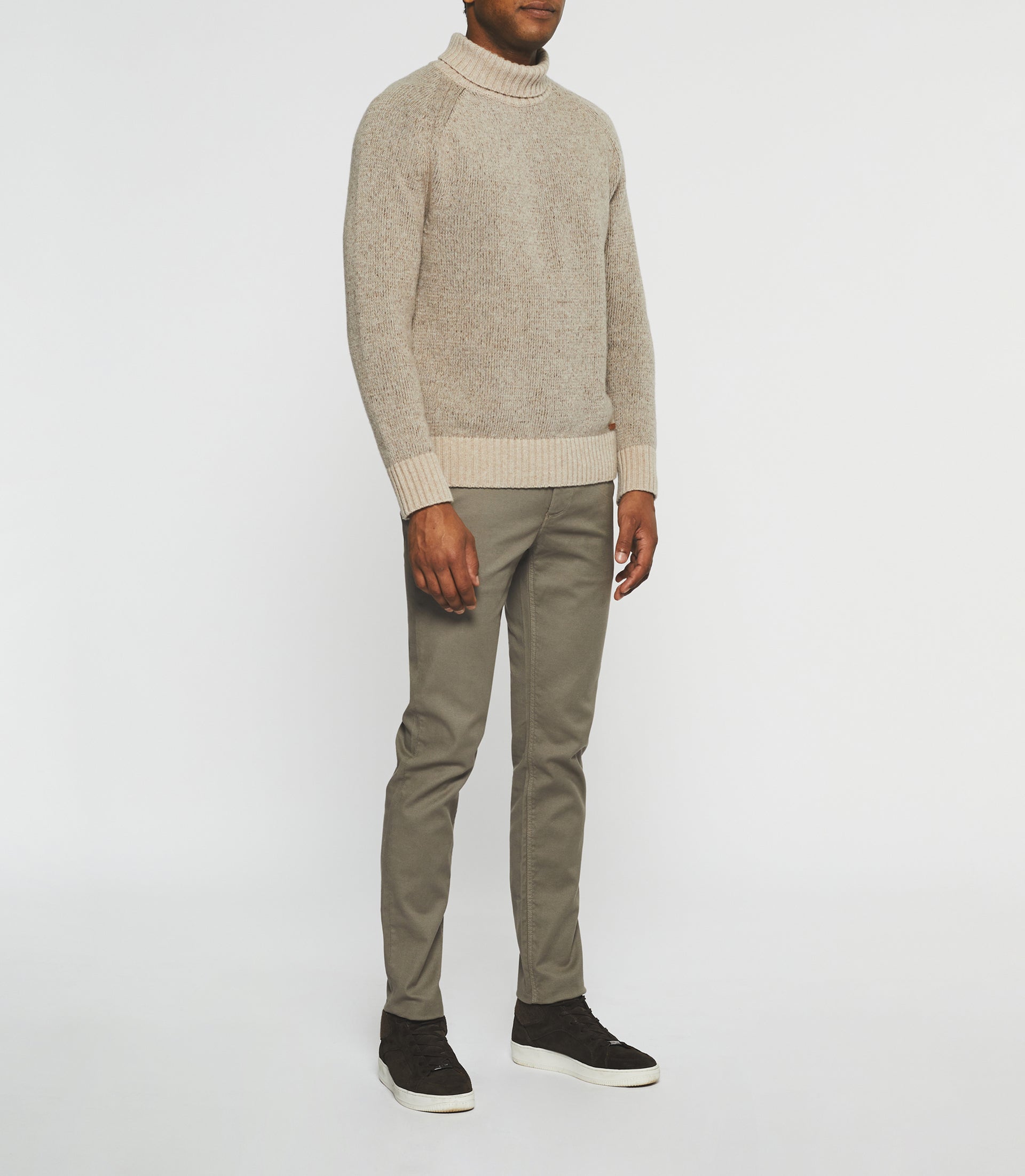 Beige wool turtleneck sweater BELMO