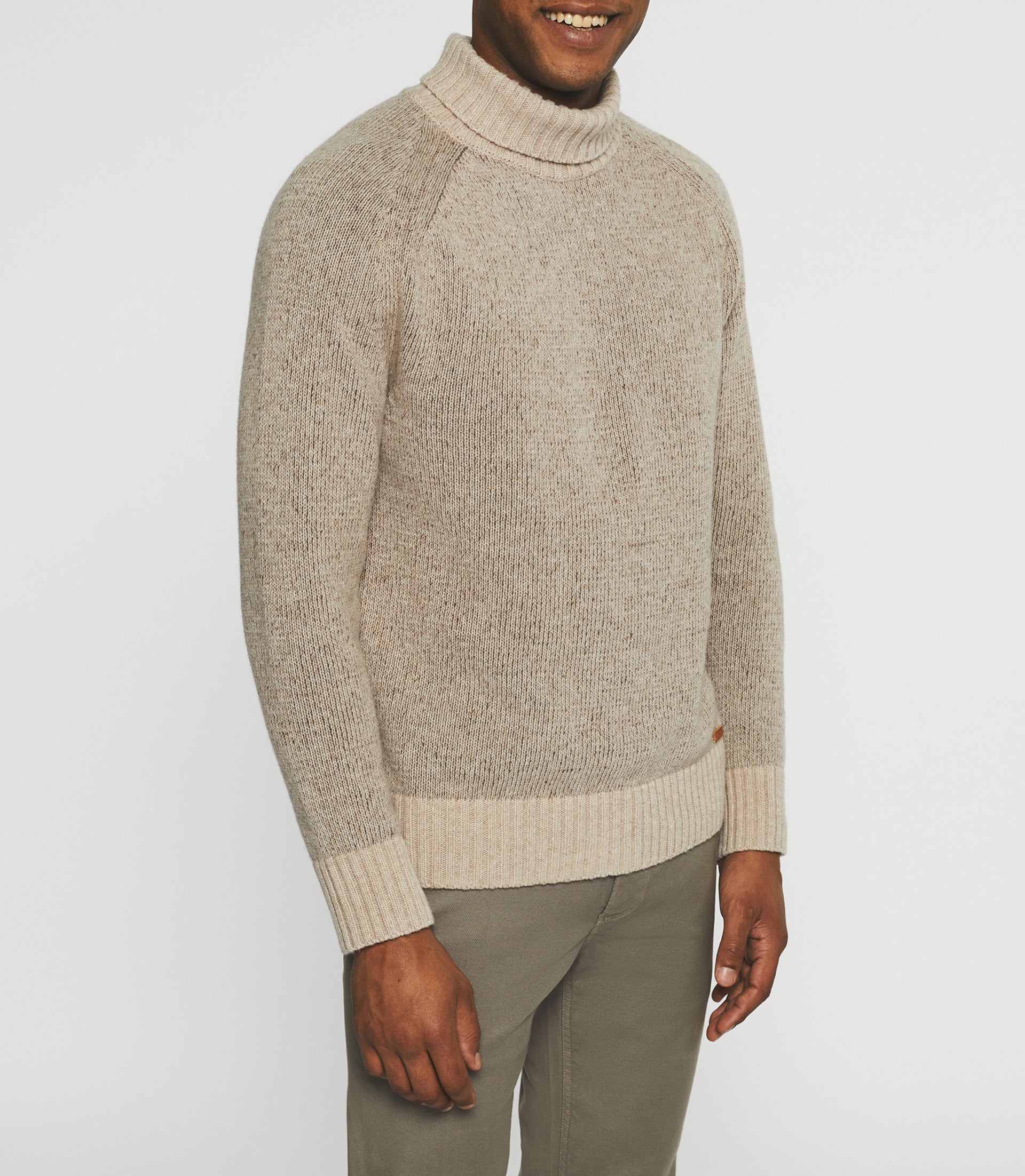 Beige wool turtleneck sweater BELMO