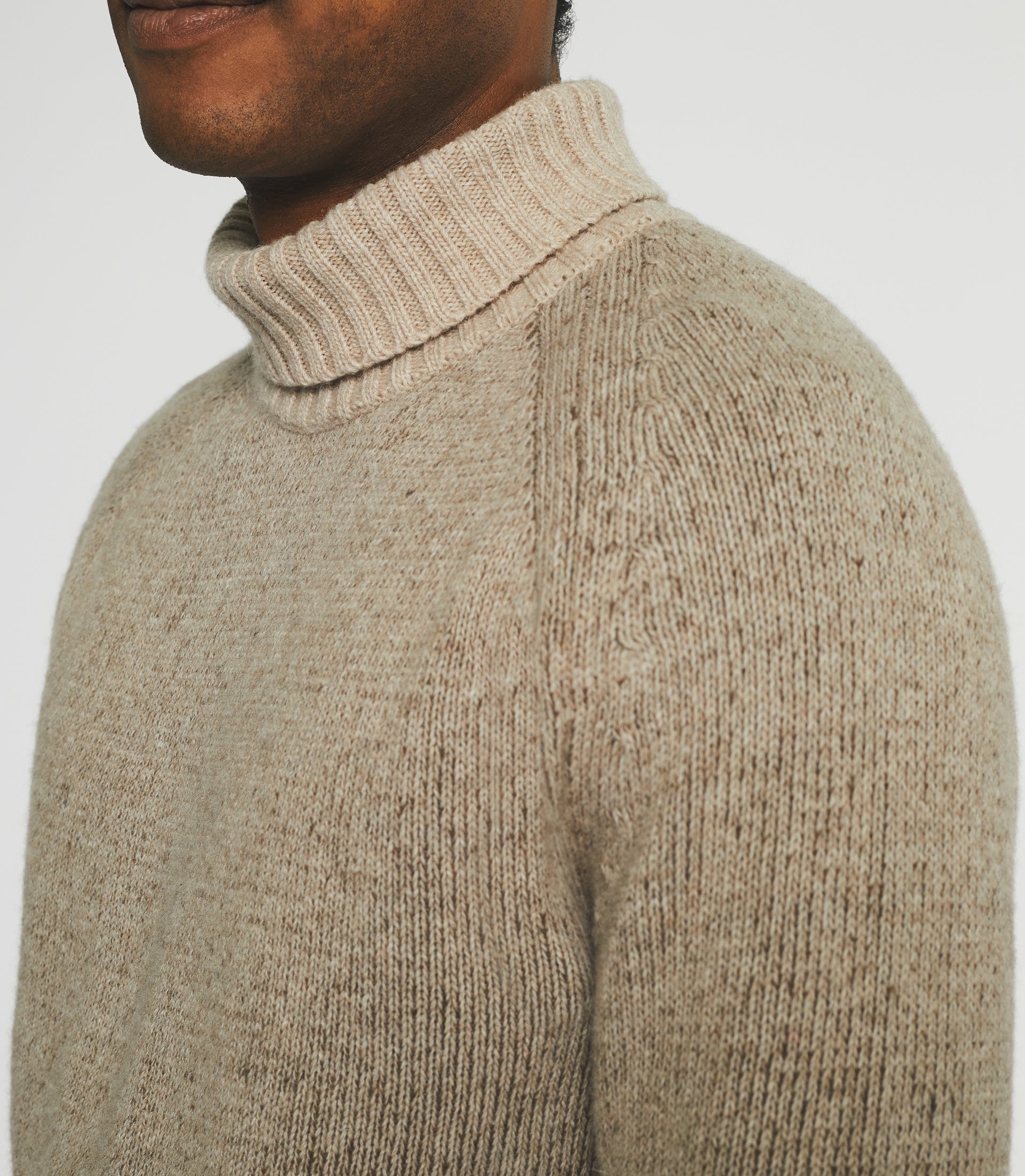 Beige wool turtleneck sweater BELMO