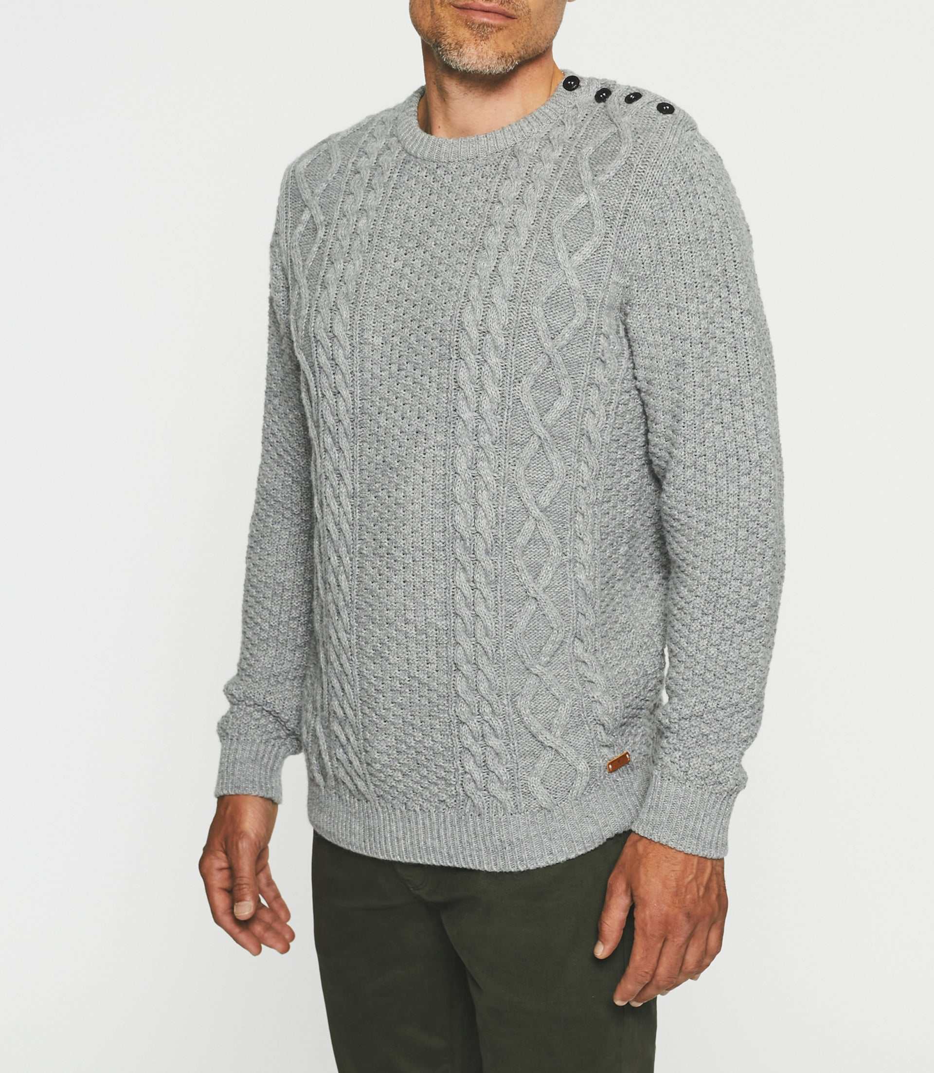 Pull col rond gris BELONI