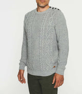 Pull col rond gris BELONI - IZAC