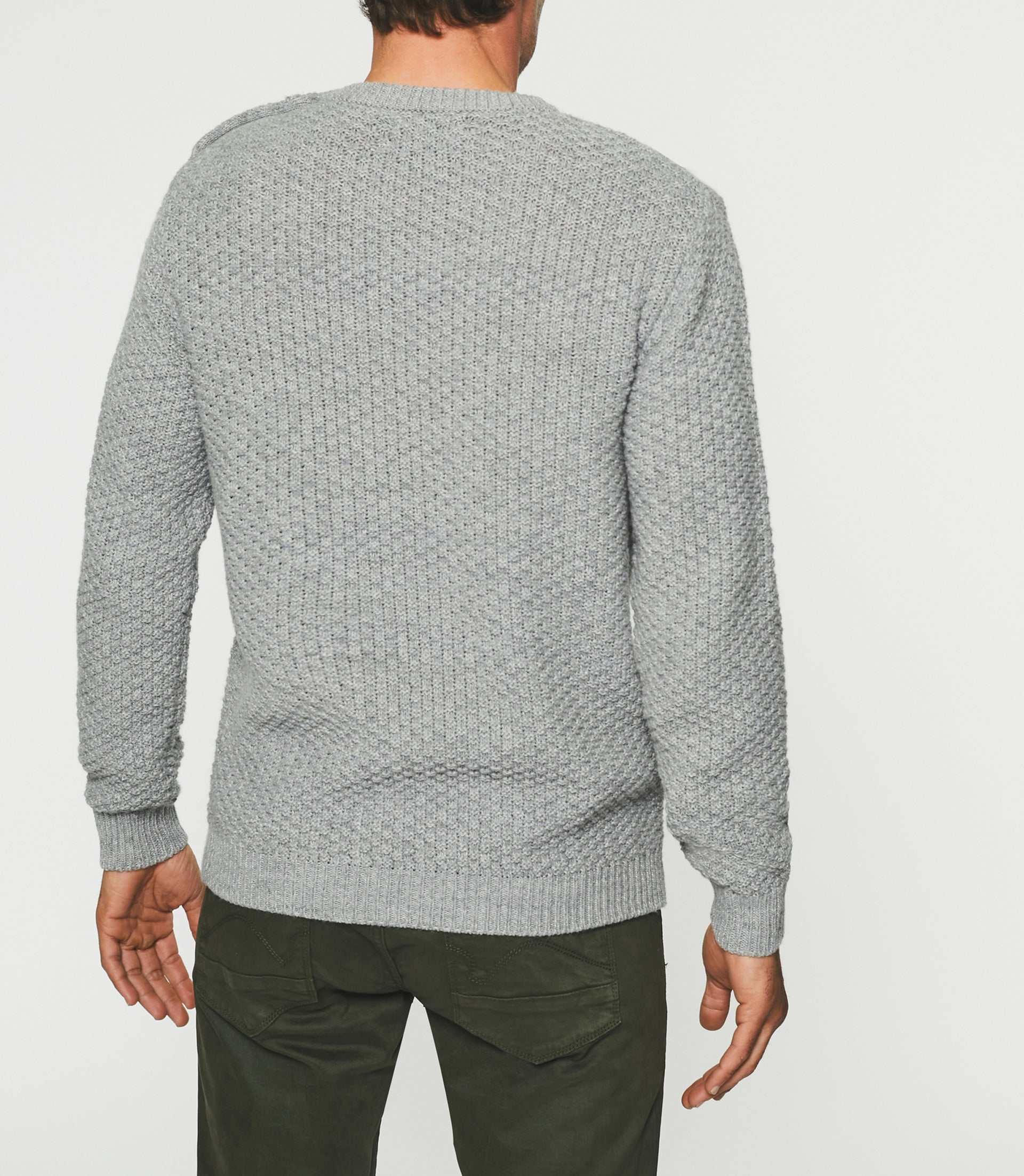 Pull col rond gris BELONI