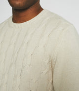 Beige wool-cashmere round neck sweater BENITO