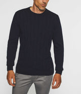 Pull col rond laine-cachemire marine BENITO