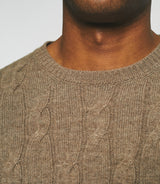 Pull col rond laine-cachemire marron BENITO