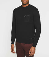 Pull col rond noir BRAD