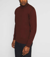 Pull col roulé en laine mérinos bordeaux BRUNO - IZAC