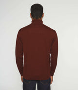 Pull col roulé en laine mérinos bordeaux BRUNO - IZAC