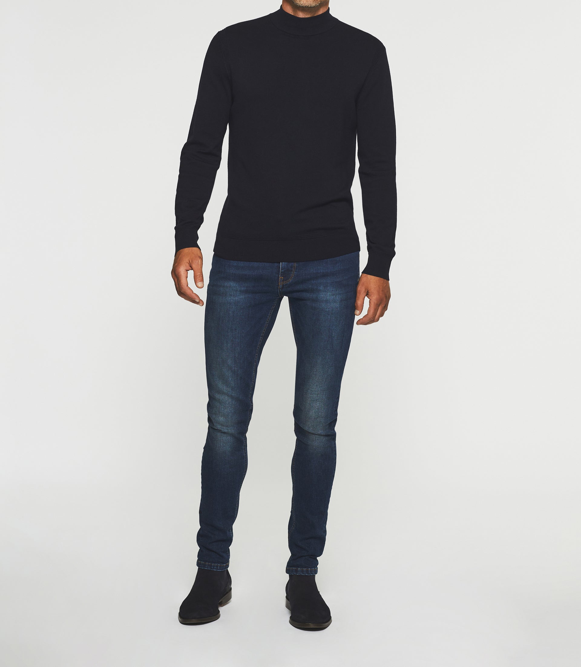 Navy high neck sweater BYRON