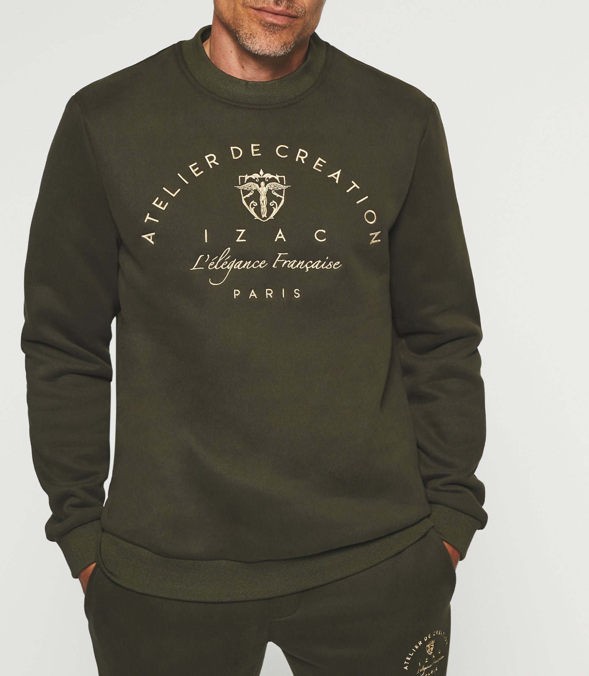 Sweatshirt with embroidered logo khaki SWBALI