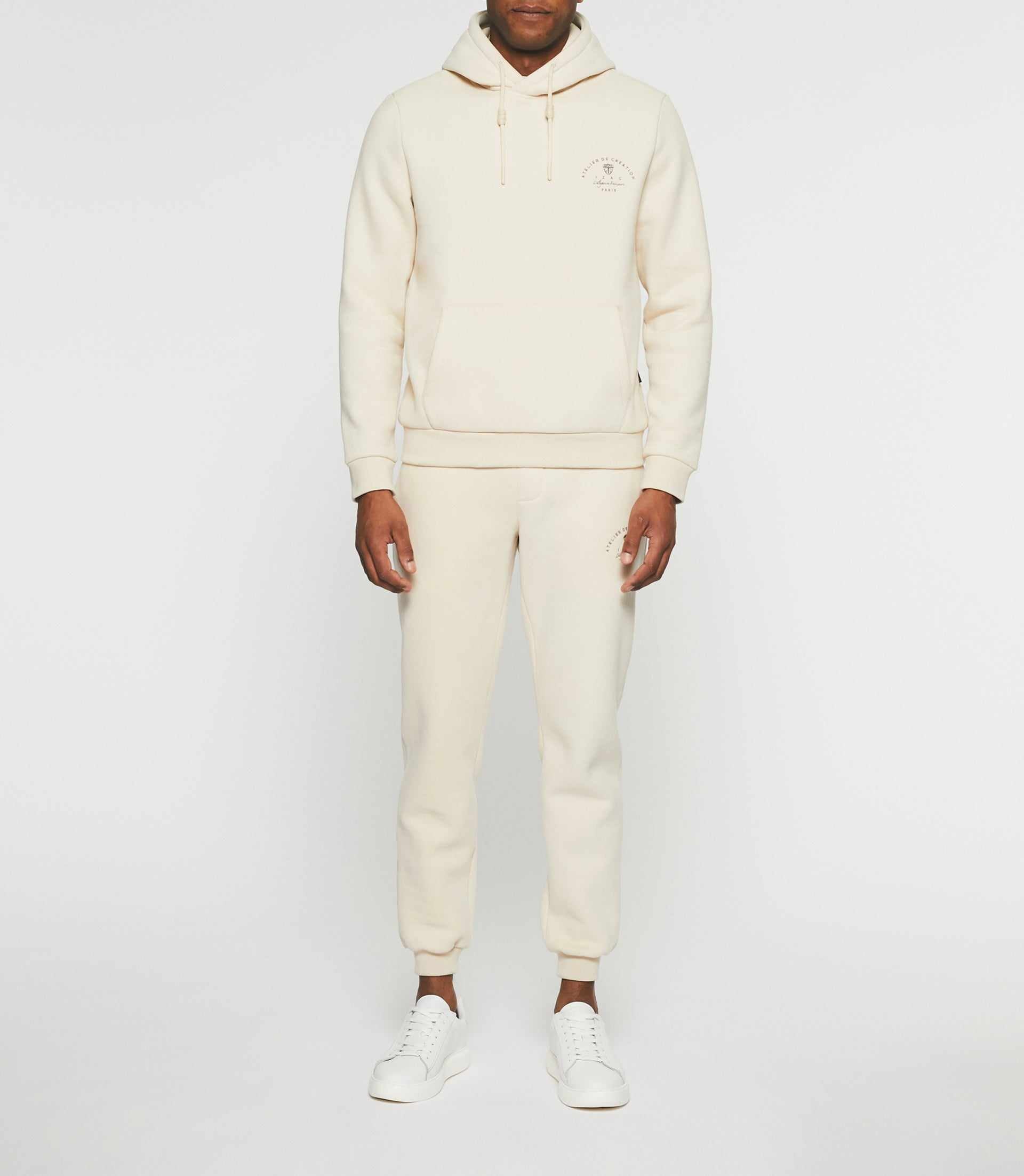 Sweat à capuche uni écru SWBAYA - IZAC