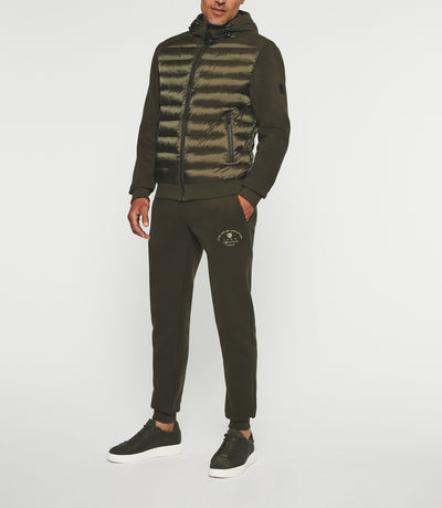 Gilet zippé à capuche uni kaki SWBENT - IZAC