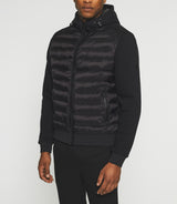 Black zip-up hooded vest SWBENT