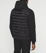 Black zip-up hooded vest SWBENT