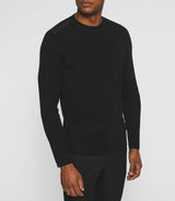 Black wool round neck sweater SWBRUCE