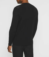 Black wool round neck sweater SWBRUCE