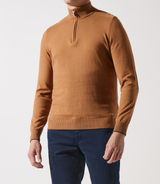 Camel trucker zipped collar