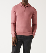 Pull col polo rose vieilli - IZAC