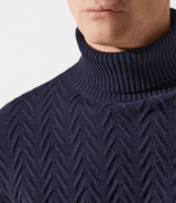 Pull col roulé torsade marine - IZAC