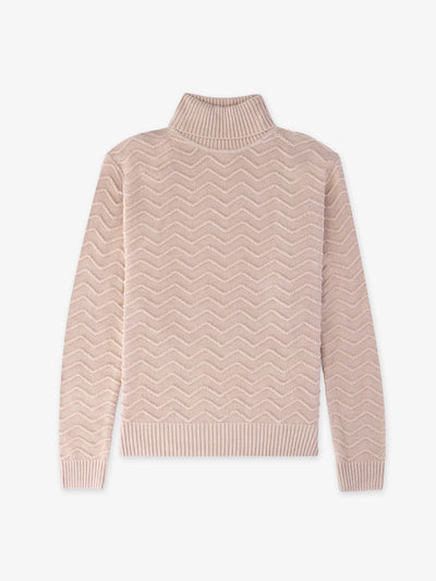 Pull col roule torsade beige - IZAC
