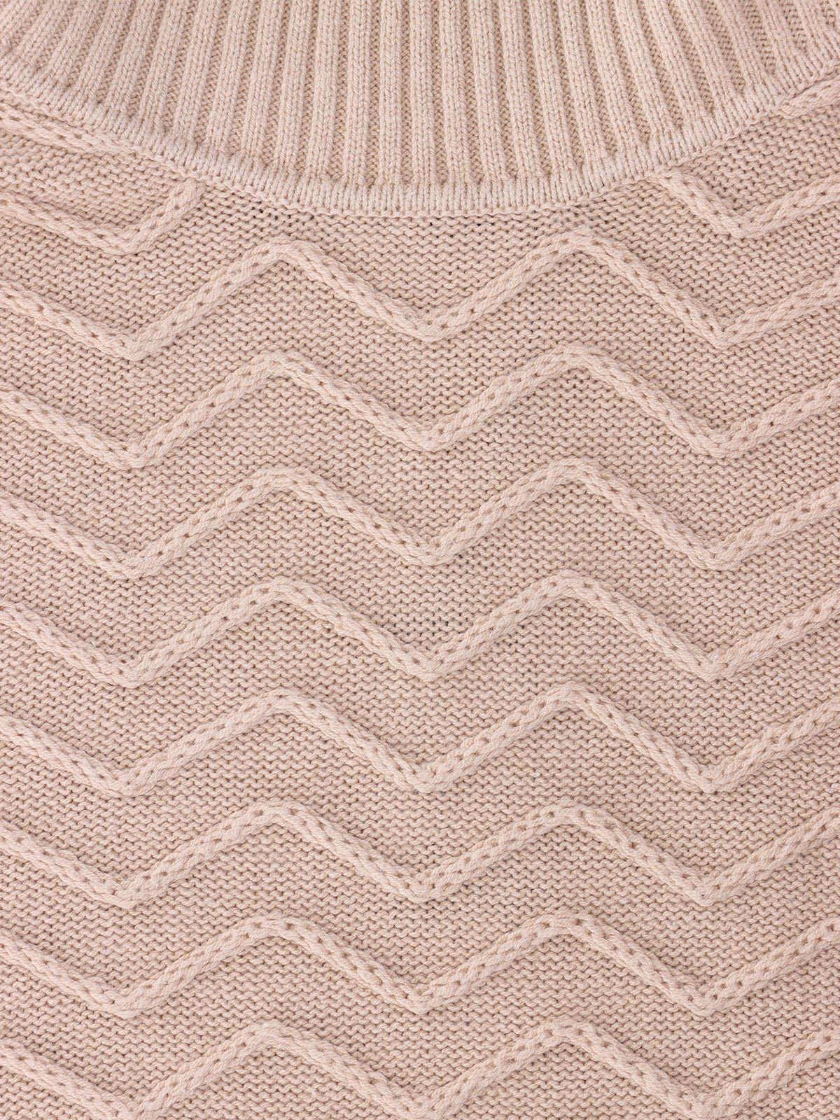 Pull col roule torsade beige - IZAC