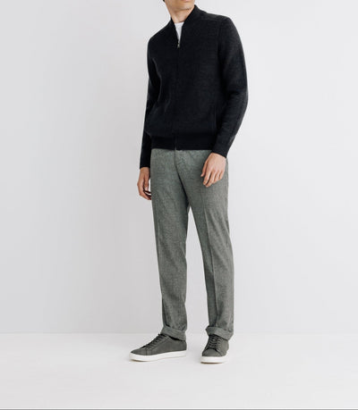 Pull gilet zippé col teddy anthracite - IZAC