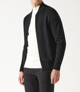 Pull gilet zippé col teddy noir