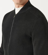 Pull gilet zippé col teddy noir