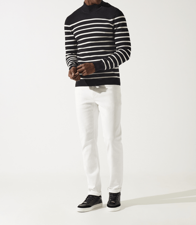 Pull col montant boutonné noir - IZAC