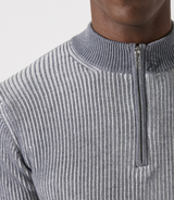 Pull col zippé camionneur gris