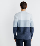 Blue striped round neck sweater