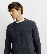 Pull col rond 100% cachemire anthracite - IZAC