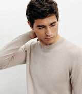 Pull col rond 100% cachemire beige - IZAC