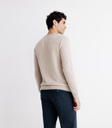 100% beige cashmere round neck sweater