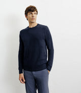 Pull col rond 100% cachemire marine - IZAC