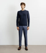 Pull col rond 100% cachemire marine - IZAC