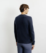 Pull col rond 100% cachemire marine - IZAC