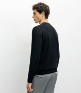 Pull col rond 100% cachemire noir - IZAC