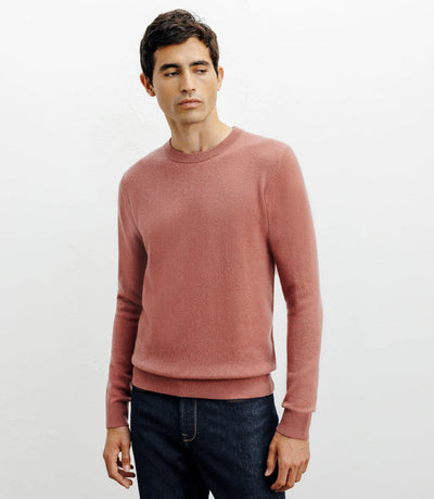 Pull col rond 100% cachemire rose - IZAC