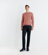 100% pink cashmere round neck sweater