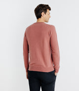 100% pink cashmere round neck sweater