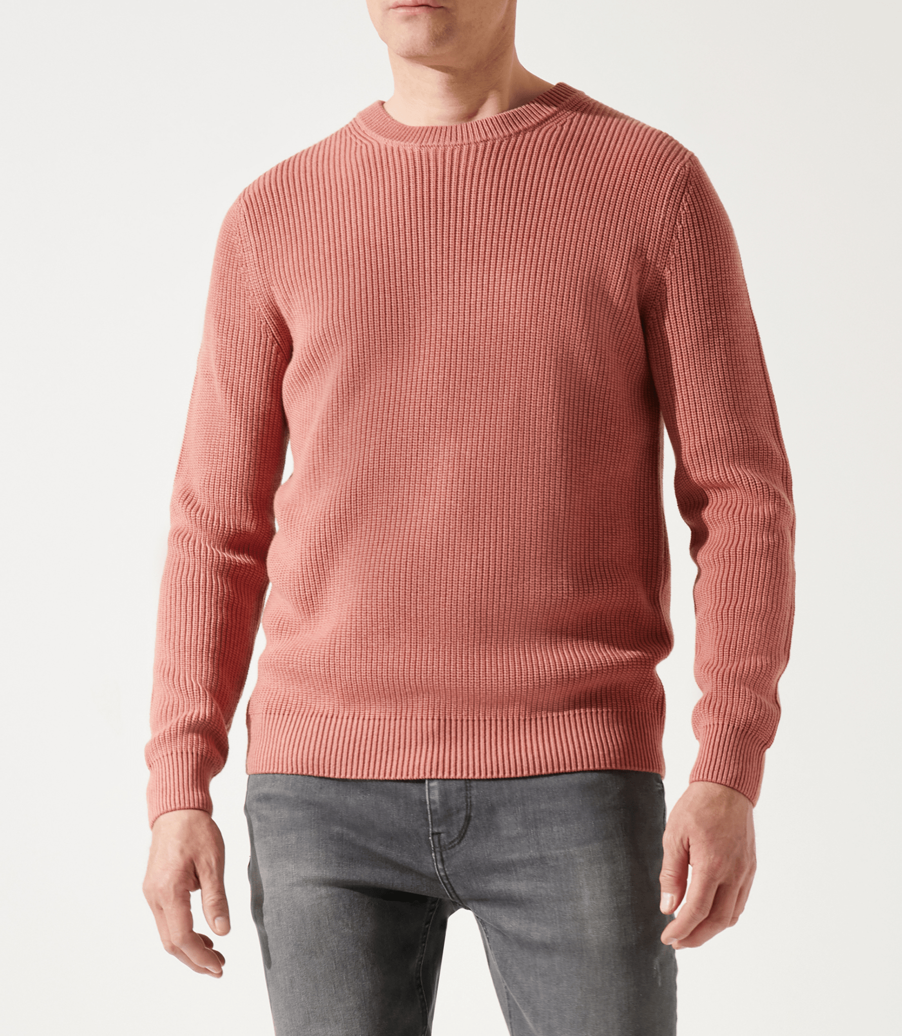 Pull col rond rose vieilli - IZAC