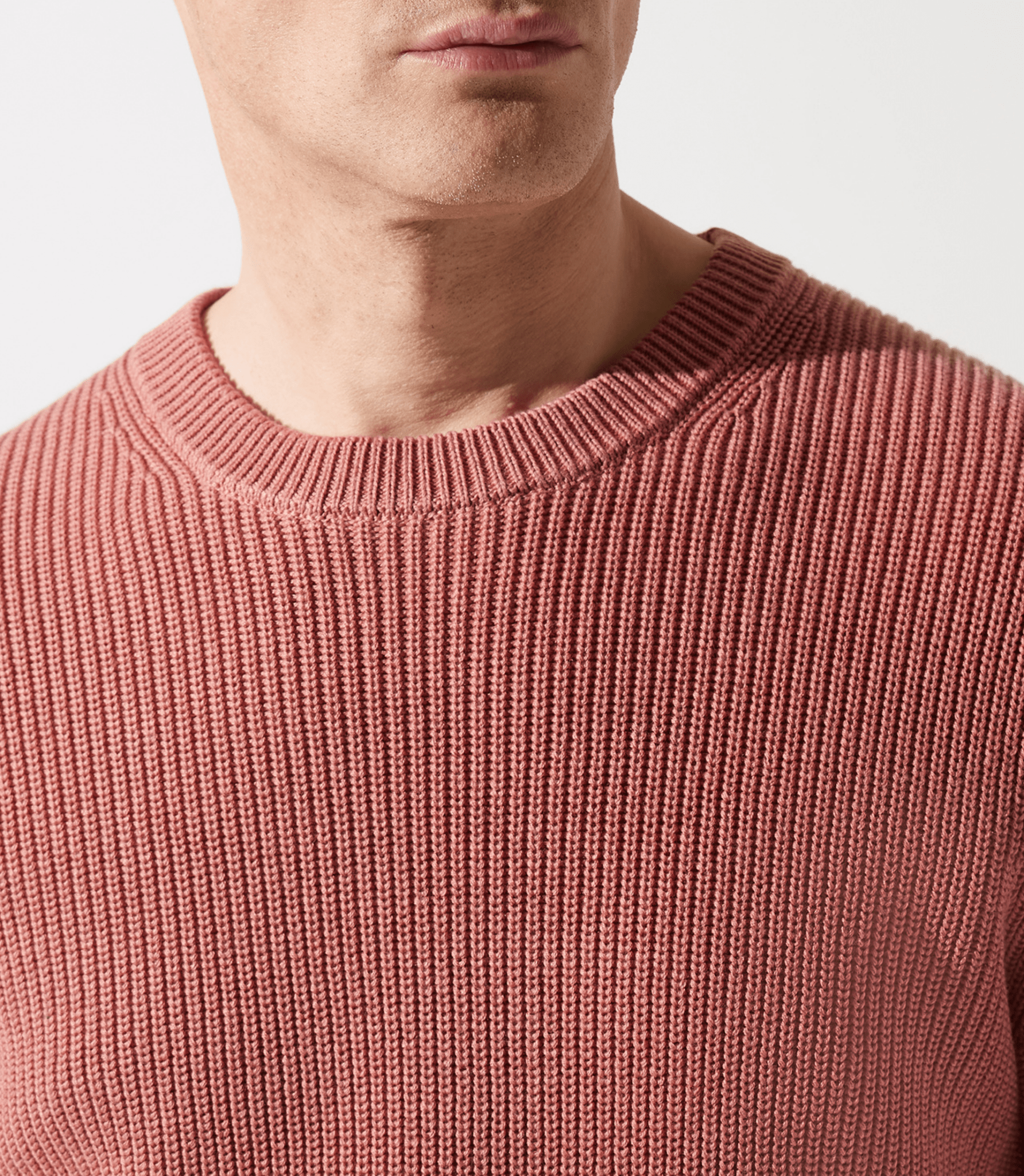 Pull col rond rose vieilli - IZAC